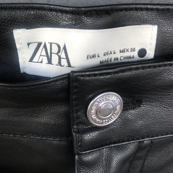 Zara Black Vegan Leather Maxi Skirt EUC size L - Picture 5 of 9